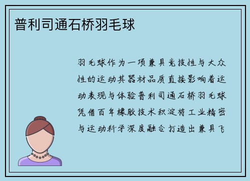 普利司通石桥羽毛球